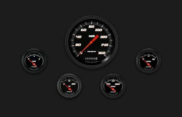 Velocity Black Five Gauge Set 54 VS54BBLF